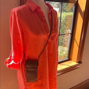 Brown Leather crossbody sunglasses or smaller type phone Bag